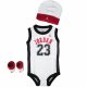 JORDAN 23 JERSEY HAT/BODYSUIT/BOOTIE SET 3PC WHITE/WHT