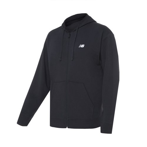 NEW BALANCE STACKED LOGO FRENCH TERRY FULL ZIP HOODIE BLACK XXL