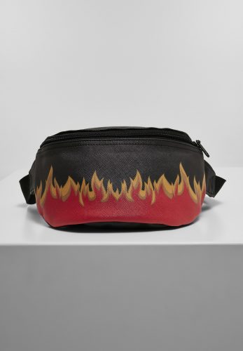 MISTER TEE FLAME PRINT LEATHER IMITATION HIP BAG BLACK/RED