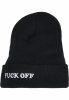 MISTER TEE FUCK OFF BEANIE BLACK/WHITE