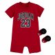 JORDAN KIDS 23 ROMPER & BOOTIE SET GYM RED