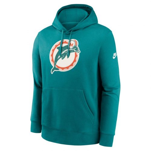 Nike NFL Miami Dolphins Club Fleece Pullover Hoodie Mardi Gras L