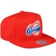 Mitchell & Ness Los Angeles Clippers Solid Team Colour Snapback RED