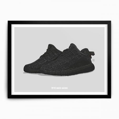 Need More Adidas Yeezy Boost 350 Pirate Black Art Print 300 x 400 mm