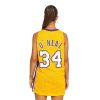 MITCHELL & NESS NBA LOS ANGELES LAKERS SHAQUILLE O'NEAL WOMENS SWINGMAN JERSEY LIGHT GOLD