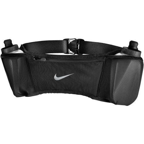 NIKE DOUBLE POCKET FLASK BELT 20OZ 2.O BLACK/BLACK/SILVER