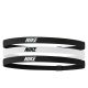 NIKE ELASTIC HEADBANDS 2.0 3 PK BLACK/WHITE/BLACK