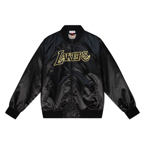 MITCHELL & NESS NBA LOS ANGELES LAKERS BIG FACE 4.0 SATIN JACKET BLACK