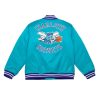 MITCHELL & NESS Charlotte Hornets Mens Jacket - Button Front Teal