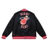 MITCHELL & NESS MIAMI HEAT Mens Jacket - Button Front Black