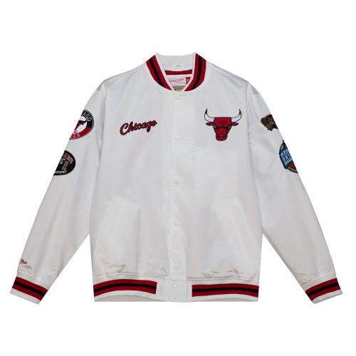 MITCHELL & NESS CHICAGO BULLS M&N CITY COLLECTION LW SATIN JACKET White