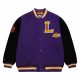 MITCHELL & NESS LOS ANGELES LAKERS NBA TEAM LEGACY VARSITY JACKET PURPLE/BLACK