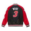 MITCHELL & NESS MIAMI HEAT NBA HOF N&N SATIN JACKET DWYANE WADE BLACK/RED L