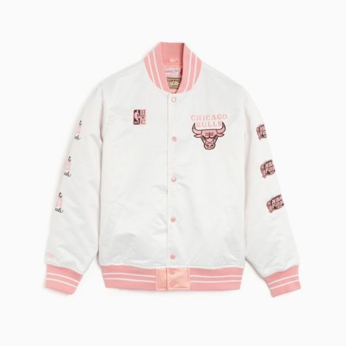 MITCHELL & NESS CHICAGO BULLS NBA NEOPOLITAN SATIN JACKET WHITE 4XL