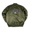 MITCHELL & NESS BOSTON CELTICS NBA SATIN BOMBER JACKET OLIVE XL