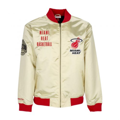 MITCHELL & NESS NBA TEAM OG 2.0 LIGHTWEIGHT SATIN JACKET VINTAGE LOGO MIAMI HEAT L