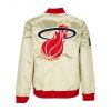 MITCHELL & NESS NBA TEAM OG 2.0 LIGHTWEIGHT SATIN JACKET VINTAGE LOGO MIAMI HEAT L