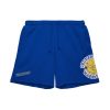 MITCHELL & NESS NBA POSTGAME FLEECE SHORTS VINTAGE LOGO GOLDEN STATE WARRIORS BLUE S