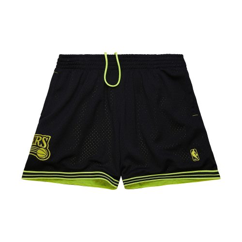 MITCHELL & NESS NBA FASHION NEON MESH SHORTS VINTAGE LOGO Philadelphia 76ers Black M