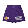 Mitchell & Ness NBA Gameday Mesh 7In Shorts Vintage Logo Los Angeles Lakers Purple XXL