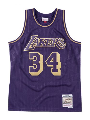 MITCHELL & NESS LOS ANGELES LAKERS SHAQUILLE ONEAL NBA SWINGMAN JERSEY PURPLE