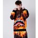 SPRAYGROUND SHARK ON FIRE HOODIE CHECKERED ORANGE/BROWN XL