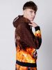 SPRAYGROUND SHARK ON FIRE HOODIE CHECKERED ORANGE/BROWN XL