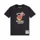 MITCHELL & NESS MIAMI HEAT NBA WORN LOGO/WORDMARK TEE BLACK