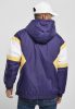 STARTER STARTER COLOR BLOCK HALF ZIP RETRO JACKET STARTER PURPLE/WHT/BUFF YELLOW