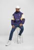 STARTER STARTER COLOR BLOCK HALF ZIP RETRO JACKET STARTER PURPLE/WHT/BUFF YELLOW