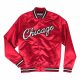 MITCHELL & NESS CHICAGO BULLS Mens Satin Jacket Scarlet