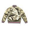 MITCHELL & NESS NBA CHICAGO BULLS CHAMPIONSHIP GAME SATIN JACKET BEIGE