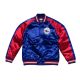 MITCHELL & NESS PHILADELPHIA 76ERS COLOR BLOCKED SATIN JACKET ROYAL