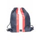 URBAN CLASSICS STRIPED GYM BAG NAVY/FIRE RED/WHITE