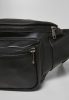 URBAN CLASSICS IMITATION LEATHER DOUBLE ZIP SHOULDER BAG BLACK