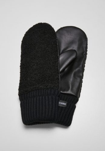 URBAN CLASSICS SHERPA IMITATION LEATHER GLOVES BLACK