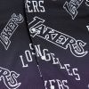 MITCHELL & NESS NBA DESTINATION LEISURE BUTTON UP SHIRT Los Angeles Lakers Purple L