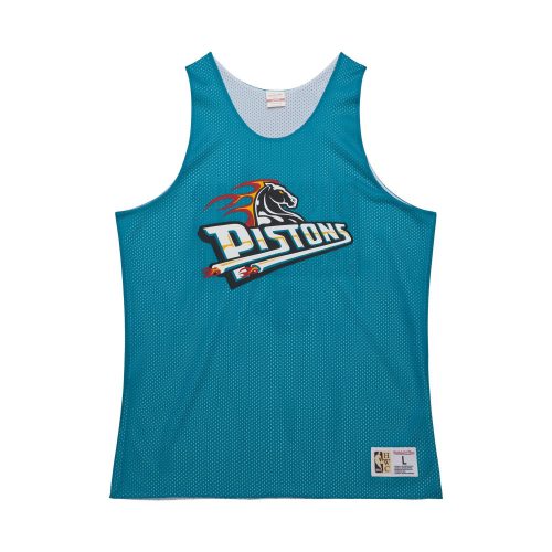 Mitchell & Ness NBA Reversible Mesh Practice Tank Vintage Logo Detroit Pistons Multi-Blue