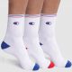 CHAMPION 3PK CREW SOCKS WHITE/BLUE/RED