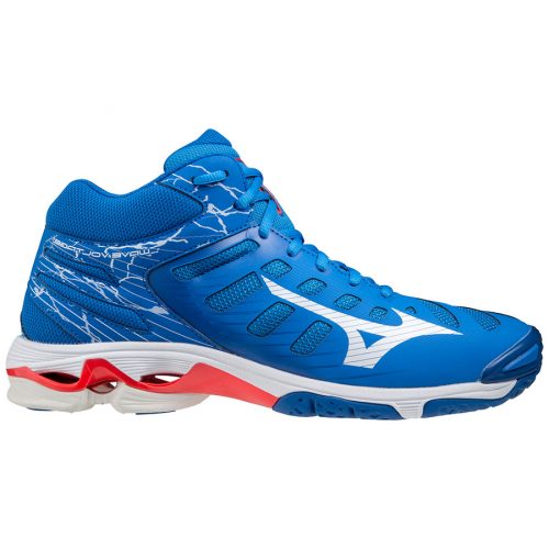 MIZUNO WAVE VOLTAGE MID FRENCH BLUE / WHITE / IGNITION RED